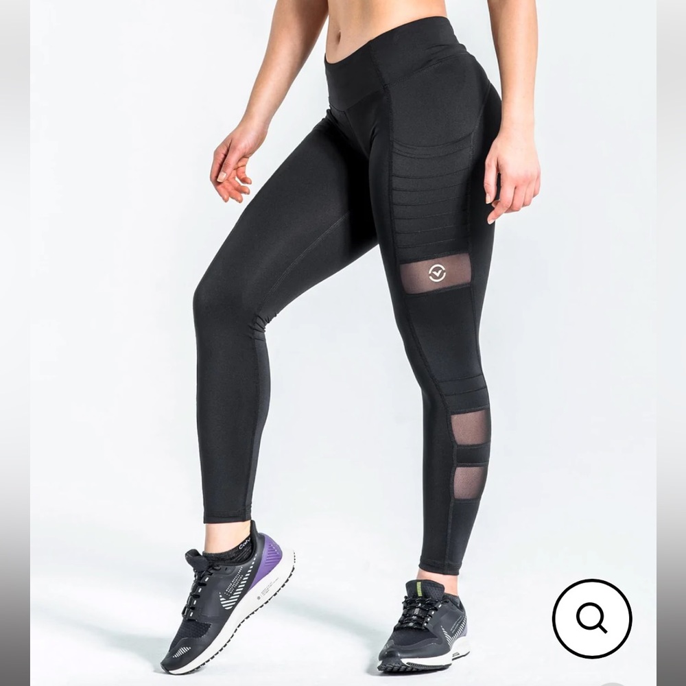 VIRUS ZEPU Tech Pants - Women’s Cool Jade™ Compression Pants - Black - Medium